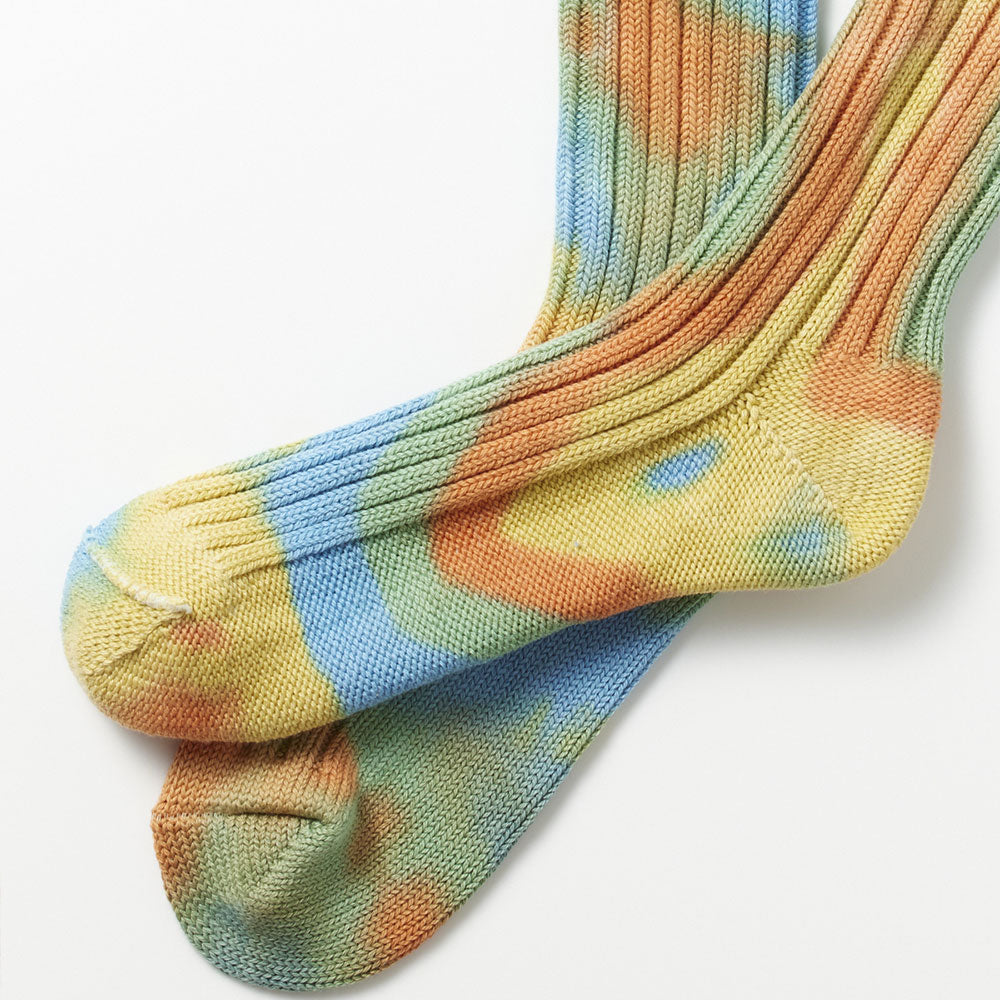 Rototo - Chaussettes Tie and dye - Bleu/Jaune/Orange