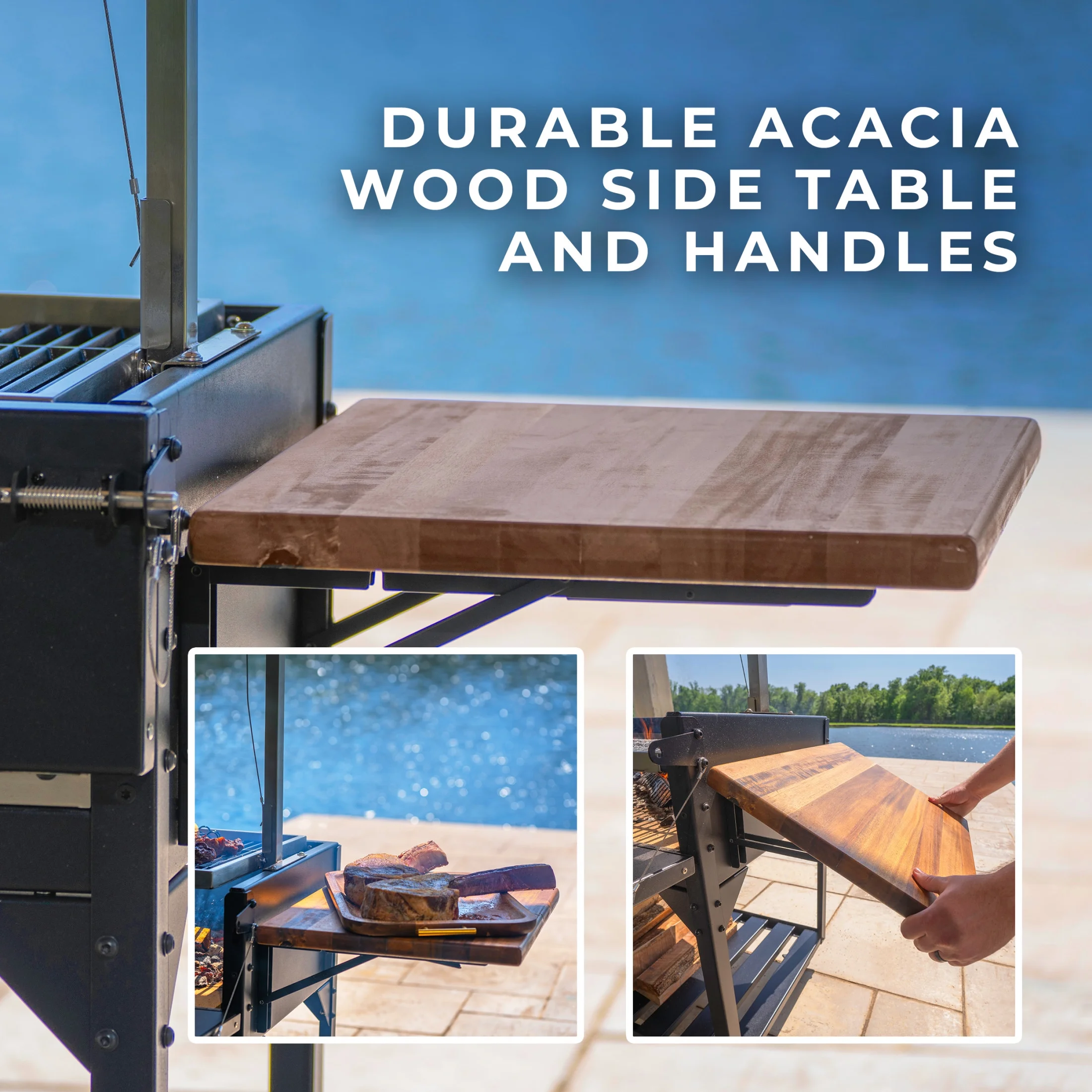 Backyard Discovery Argentine Santa Maria Heritage Wood Fire & Charcoal Grill, Fire Bricks - Image 8