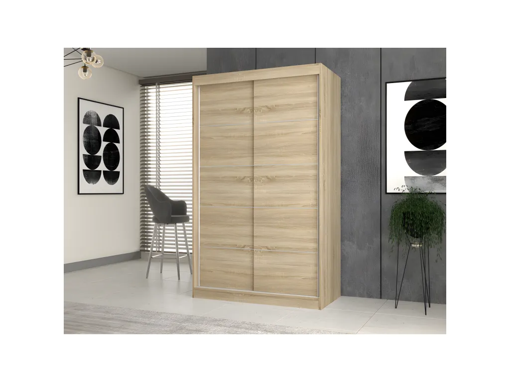 Decoesp - Armario con 2 puertas correderas - Armario L 120 cm - Vestidor con 2 puertas TXIX71903
