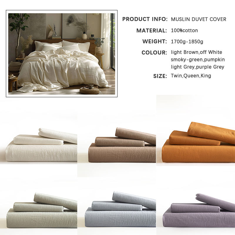 HOT Selling Anti-Bacteria Cotton Gauze Bedding Set 3 Piece 200TC Hotel Home Use Soft Breathable