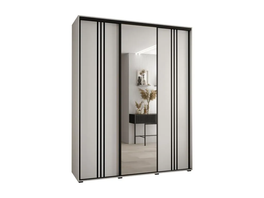 ARMARIO Vivircalido 7 DE PUERTAS CORREDERAS 235.2/200/45 3 puertas (Blanco/Blanco/Negro) 48718fflx