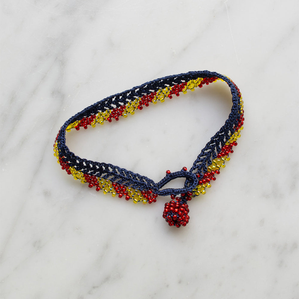 Ottomania - Bracelet crochet Stripes - Bleu foncé