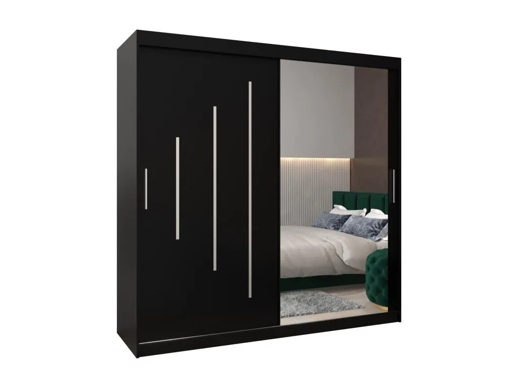 Armario Nidovia puertas correderas 200/200/62 2 puertas negro/negro lrm3446989