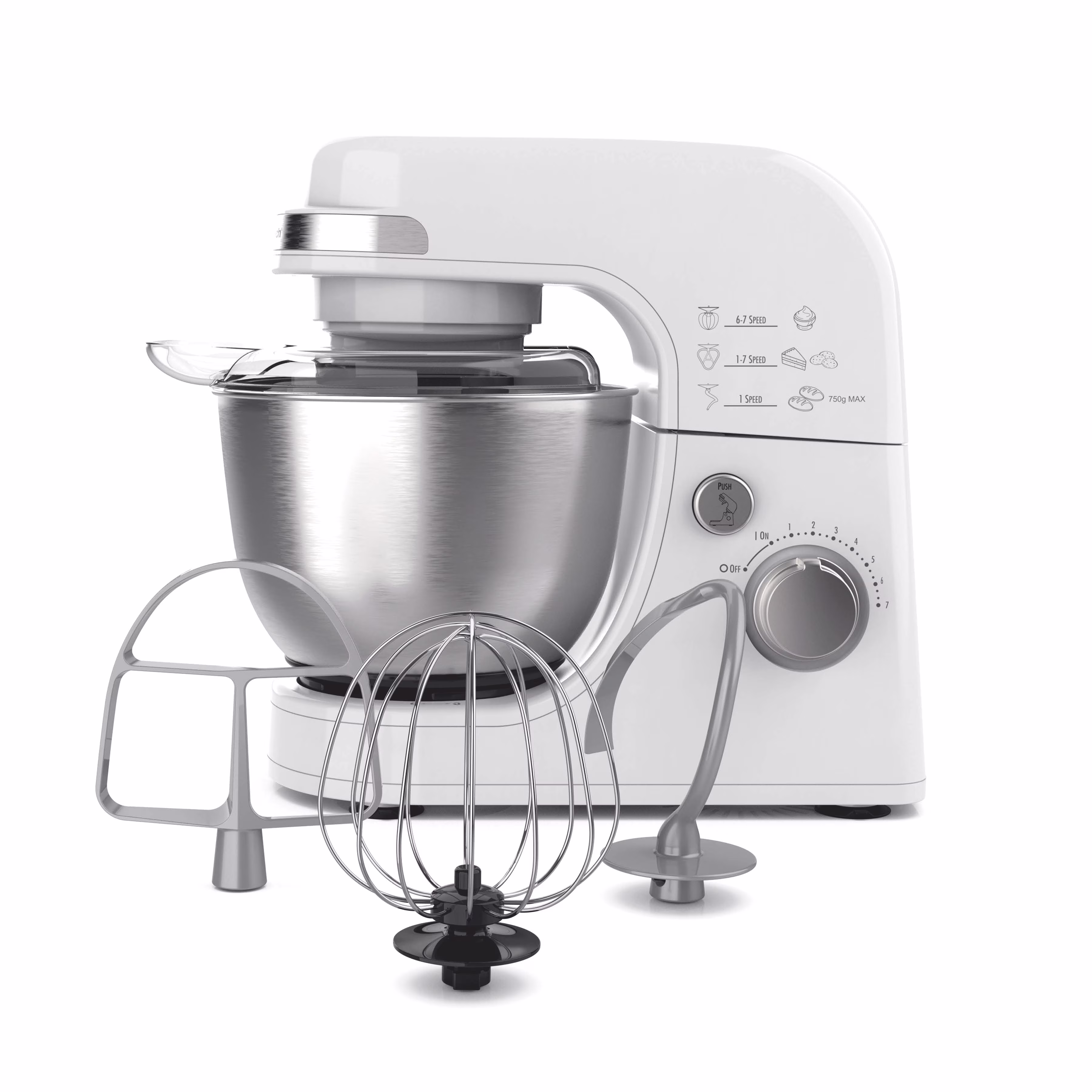 Hamilton Beach 4 Quart Stand Mixer for Kitchen, 7 Speeds, Tilt - Head, Dough Hook, Whisk Flat Beater, White(Pink)