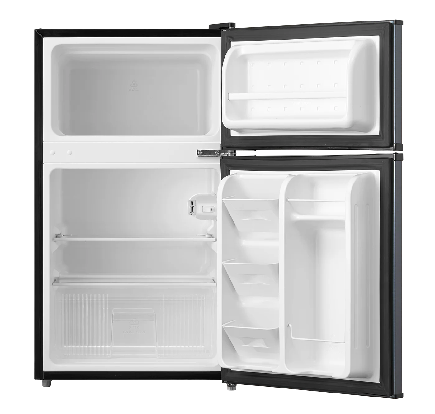Arctic King 3.2 Cu ft Two Door Mini Fridge with Freezer, Stainless Steel, E-Star - Image 6