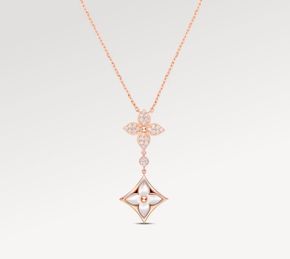 Louis Vuitton Rose Gold Star Sun Pendant Necklace - Original Replica Club