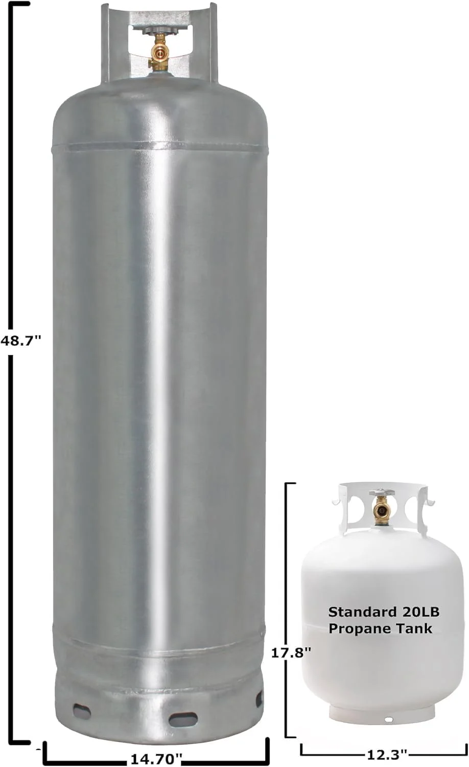 100Lb Steel Propane Tank Cylinder with Pol Valve - valve108270_163892