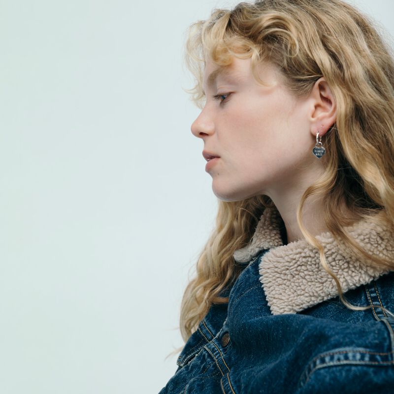 HUMAN MADE HEART SILVER EARRINGS