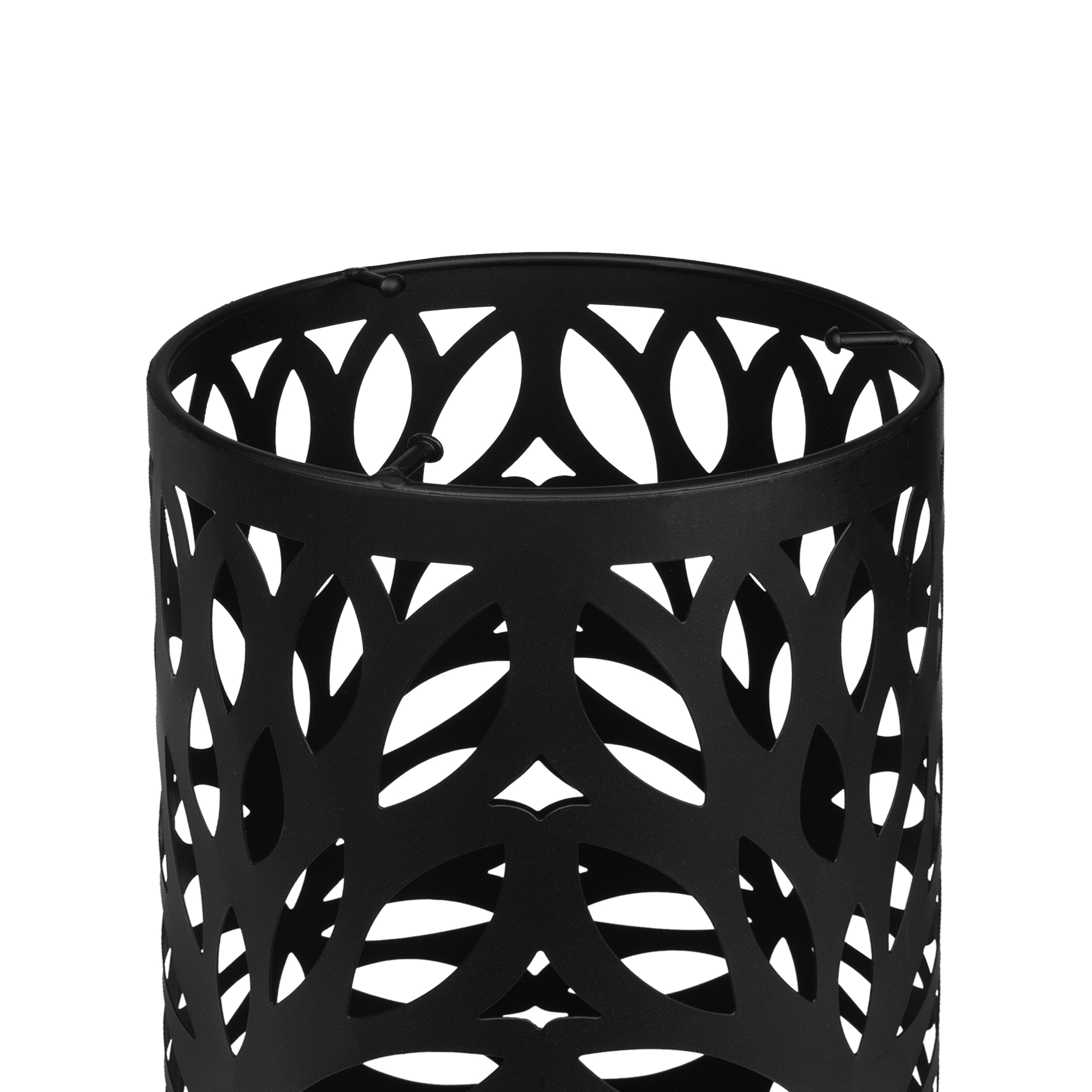 QUVIO Paraplubak met bladeren patroon - Metaal - Zwart