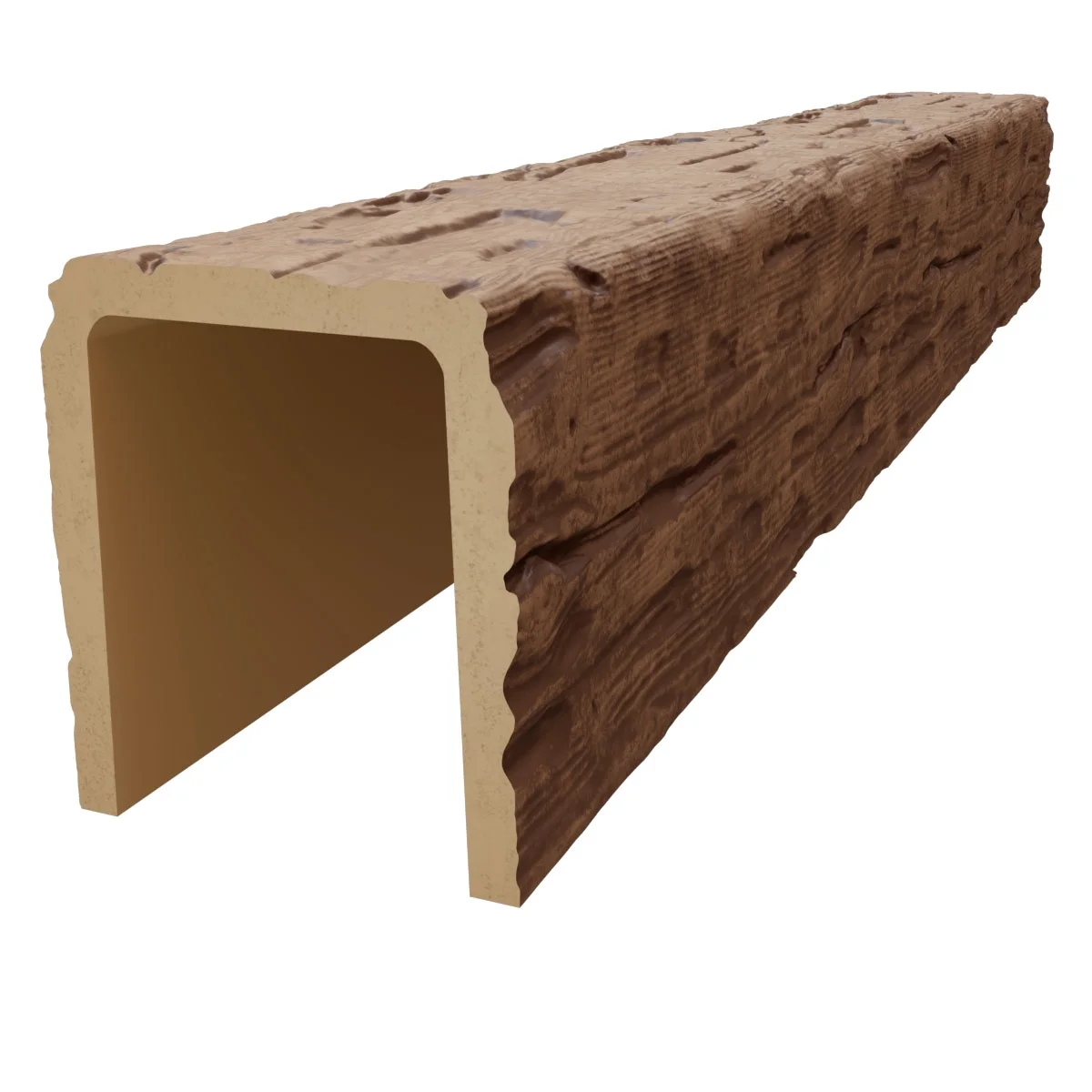 Ekena Millwork 3 1/2"W x 3 1/2"H x 120"L 3-Sided (U-Beam) Salvaged Timber HeritageTimber Faux Wood Ceiling Beam, Kona Brown - Image 51