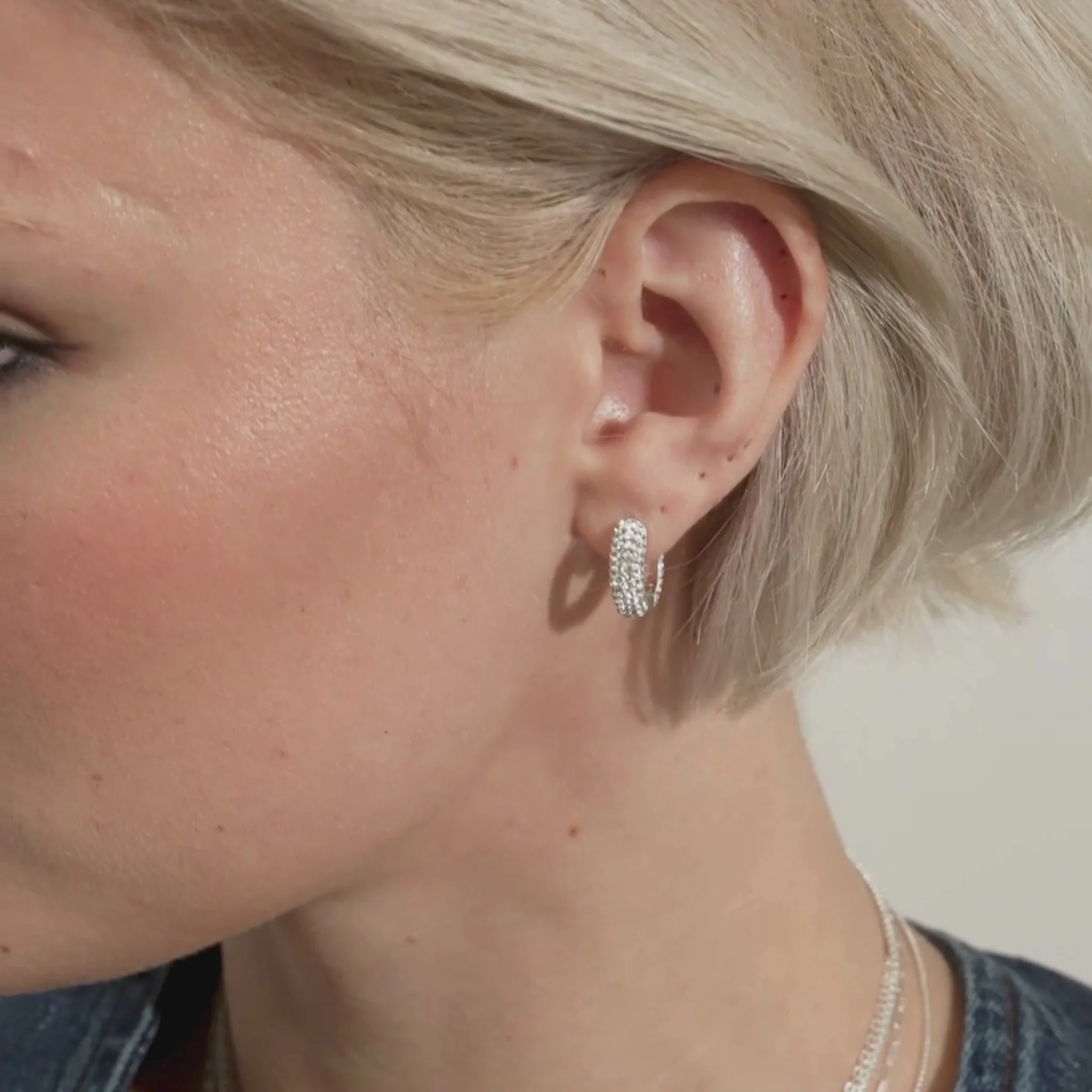 Small Sparkle Hoop Earrings