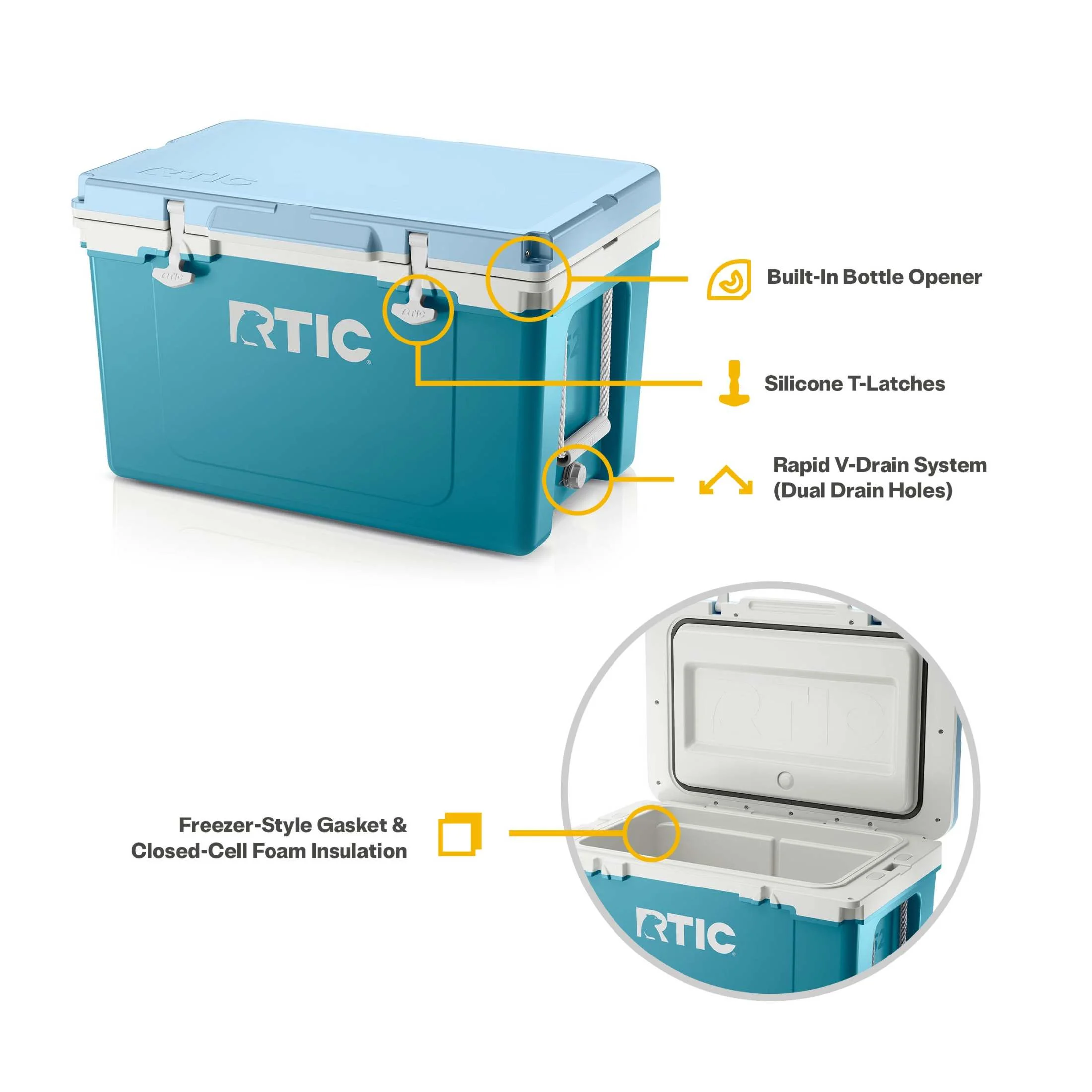 RTIC 52 QT Ultra-Light Hard-Sided Ice Chest Cooler, Fits 76 Cans, Trailblazer - Image 23