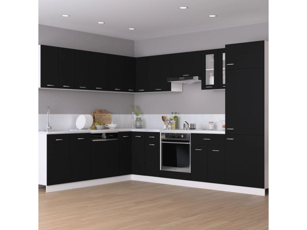 Armario de horno de madera contrachapada negro 60x46x81 5 cm
