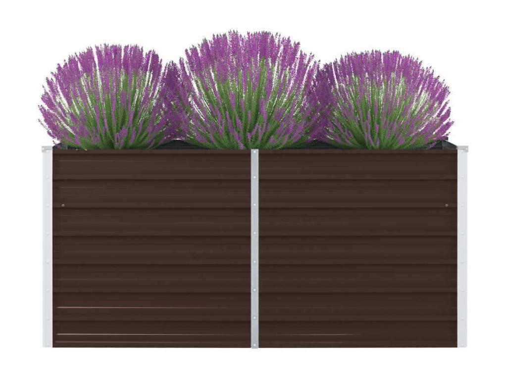 Decoratodo levada de acero galvanizado marrón 160x80x45 cm