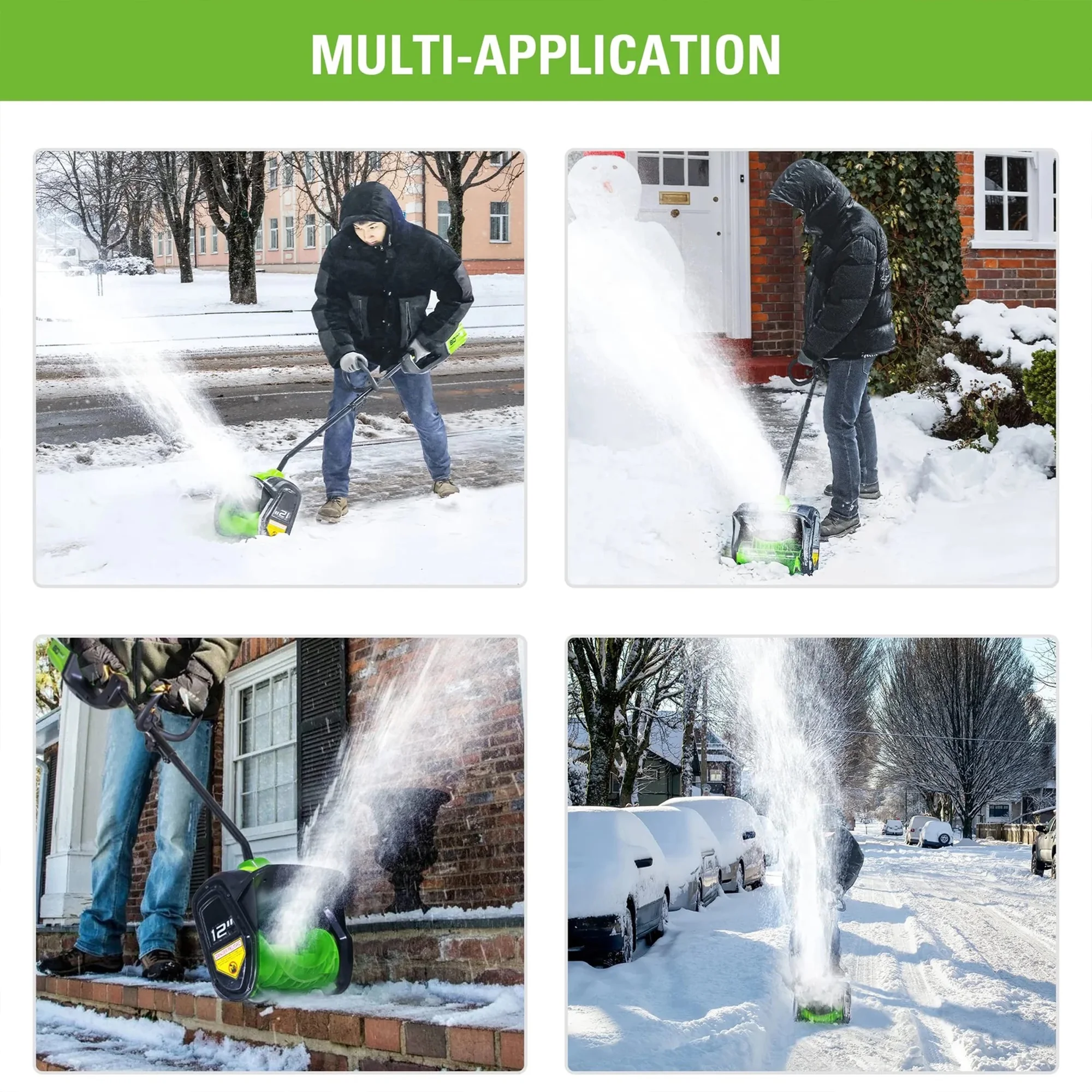 Greenworks 12" 80V Cordless Snow Shovel, Battery Not Included, 2601202