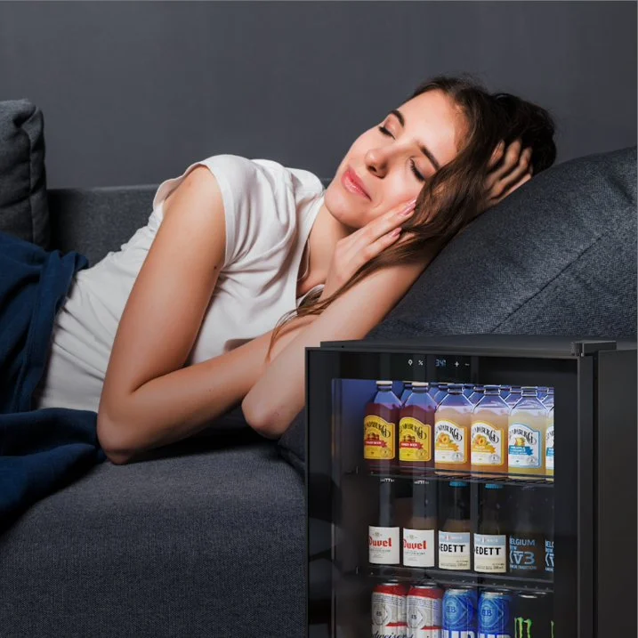 Yeego Beverage Refrigerator Cooler, Freestanding Beverage Fridge with Glass Door,95 Cans - Image 8