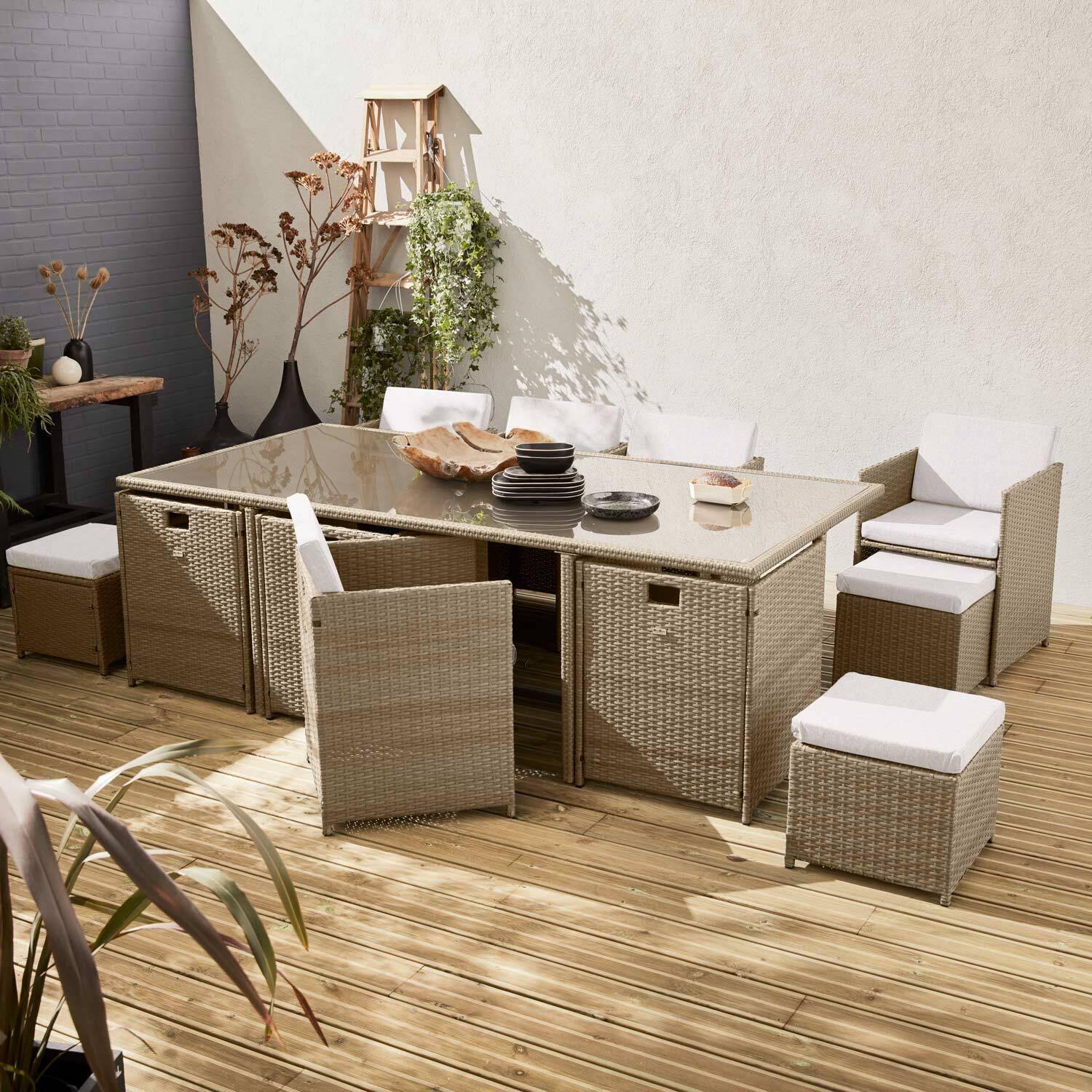 Vabo 12 - Mesa de jardín de resina con capacidad de 12 plazas