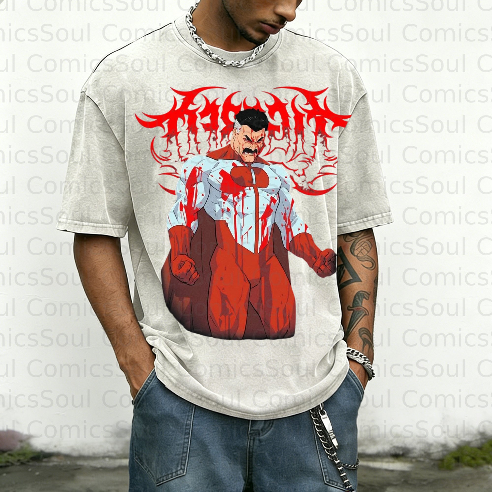 Unisex Anime Inspired Vintage Washed T-Shirt