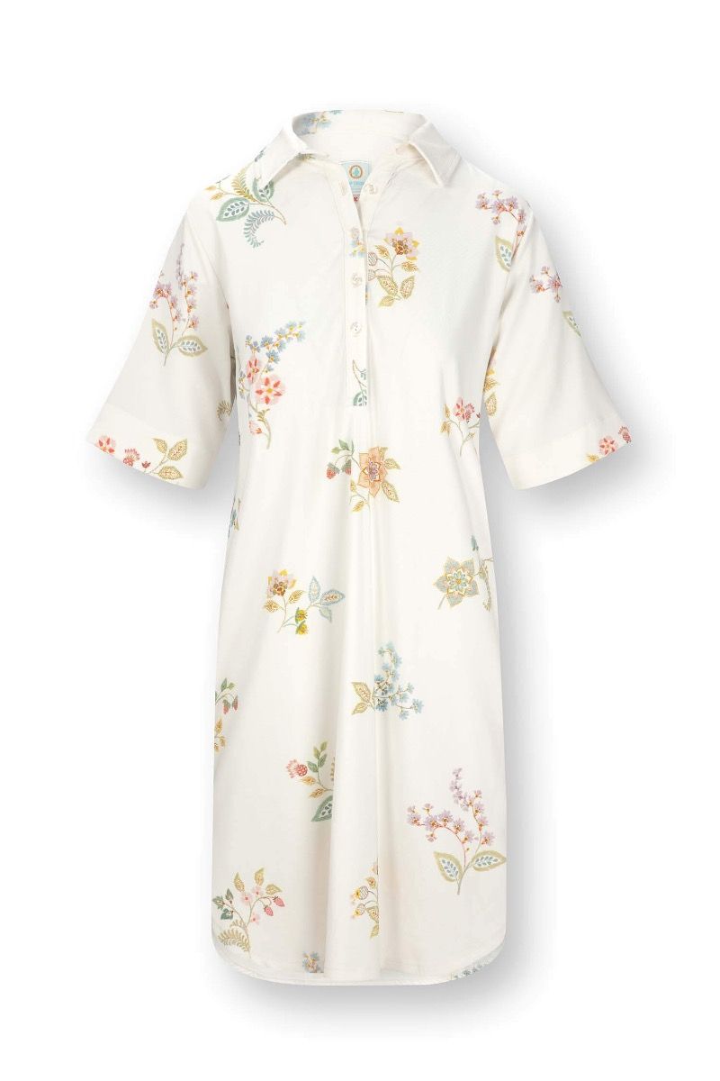 Dewi Nightdress Short Sleeve Blossom Chique White