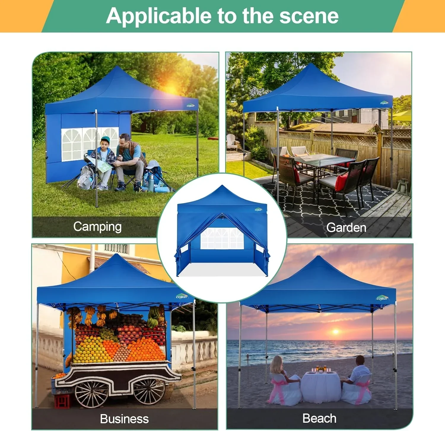 COBIZI 10x20 Heavy Duty Pop up Canopy Tent 6 sidewalls Commercial Canopy Wedding Party Tents