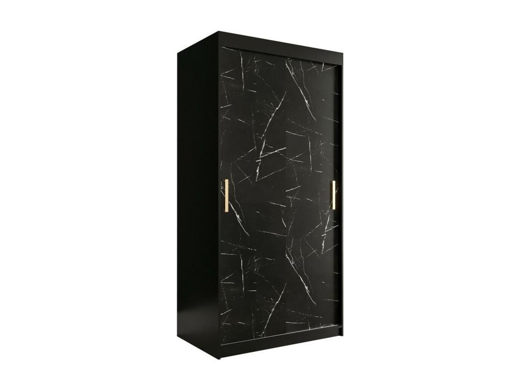 Armario Joliven 246 Mármol negro Negro mate 200x100x62cm Número de estantes 4 00