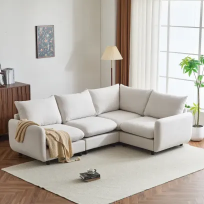 Oversized Modular Sectional Sofa with Plush Cushions and Flexible Layout