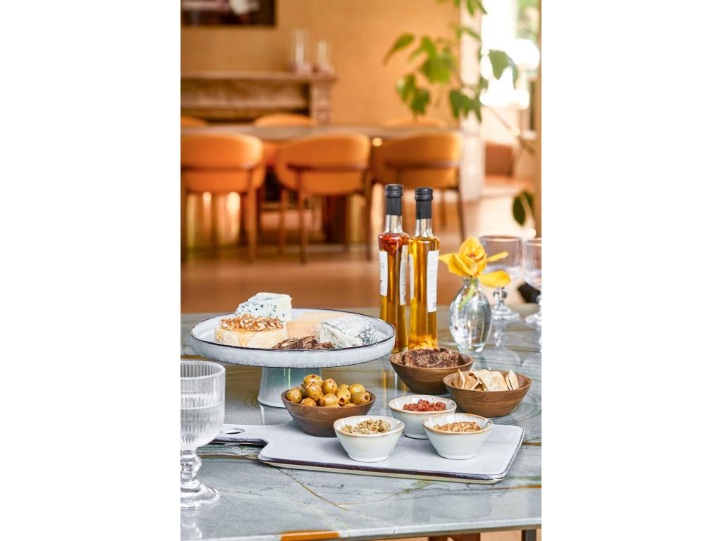 Soporte para tarta de Gres - 28 x 28 x 11 - Gris claro - RACCO