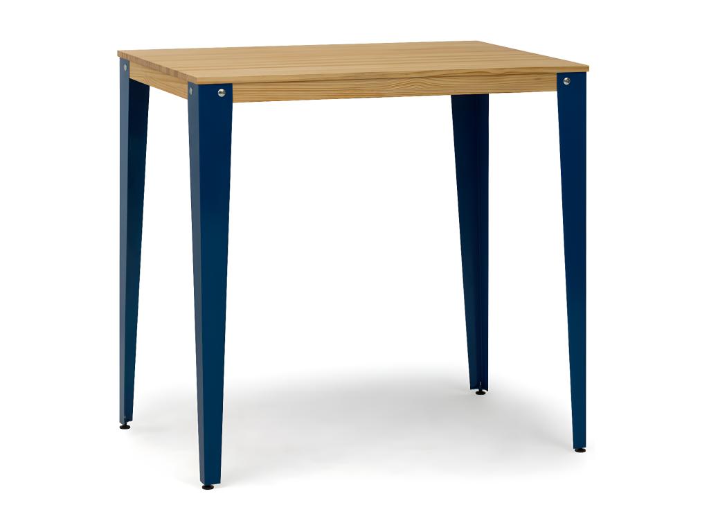 Mesa Joliven 70x110x110cm Azul en madera maciza de acabado natural estilo nórdico Industrial Box Furniture