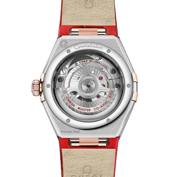Omega Constellation Women Automatic Red Leather Watch O13123292099002