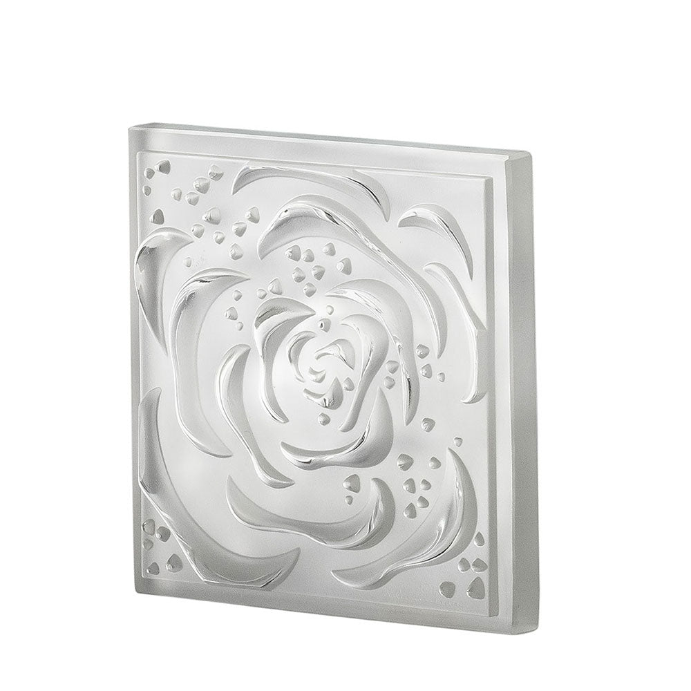 PANNEAU DÉCORATIF ROSES - CRISTAL INCOLORE, NON MIROITÉ, MOYEN MODÈLE