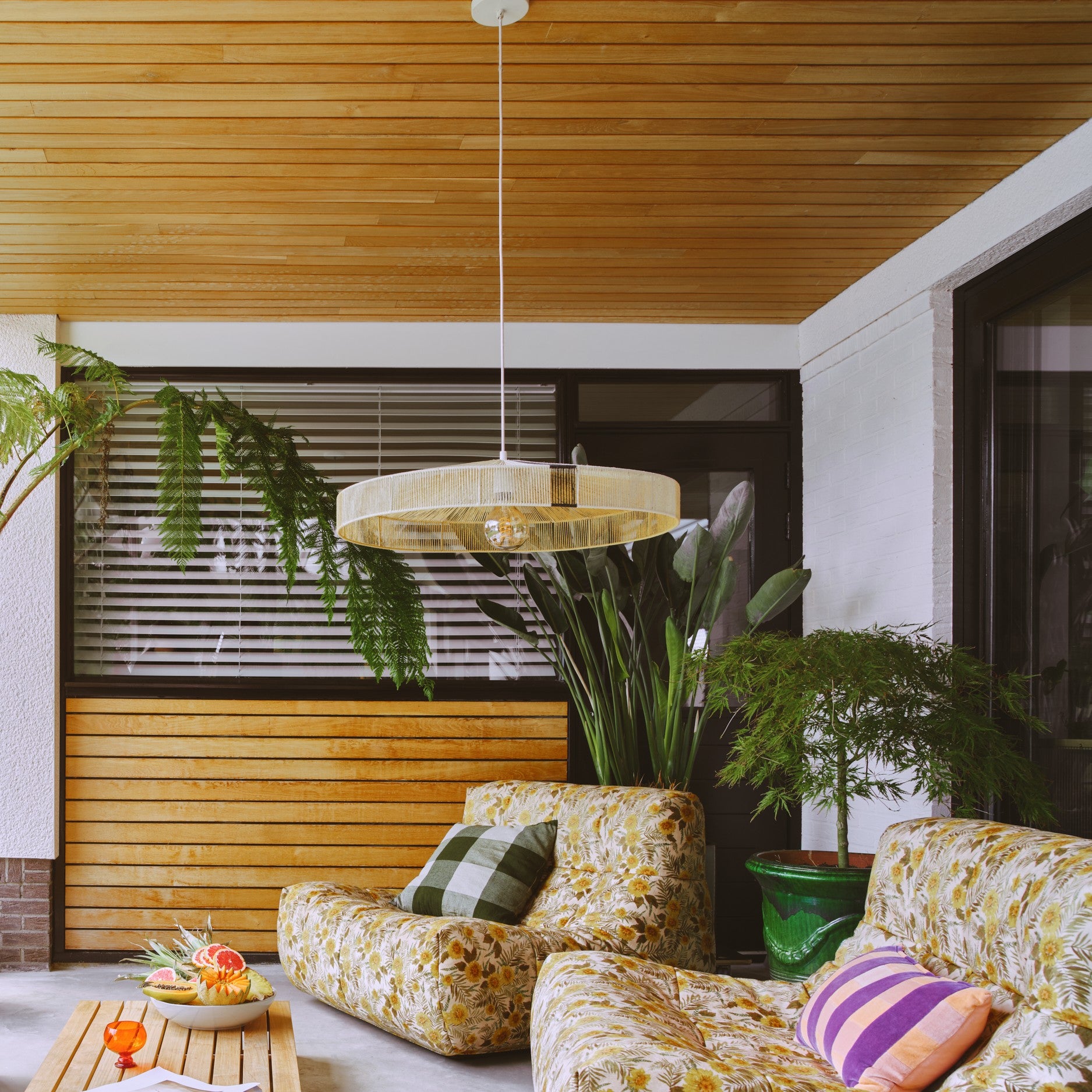 HKliving Pendant Rope Hanglamp - Black Stripe