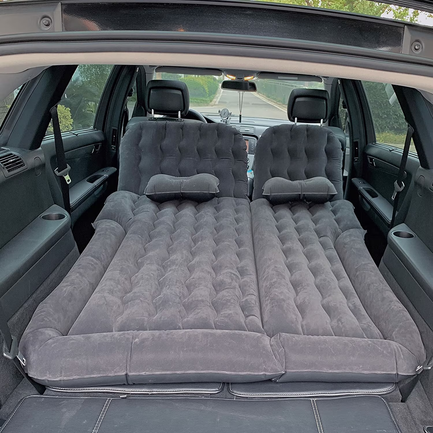 3 in 1 SUV Air Matterss | Car Mattress with Electric Air Pump-2 Support Fillers & 2 Pillows Fits SUV|MPV|Minivan for Road Trip Camping Black - Image 2