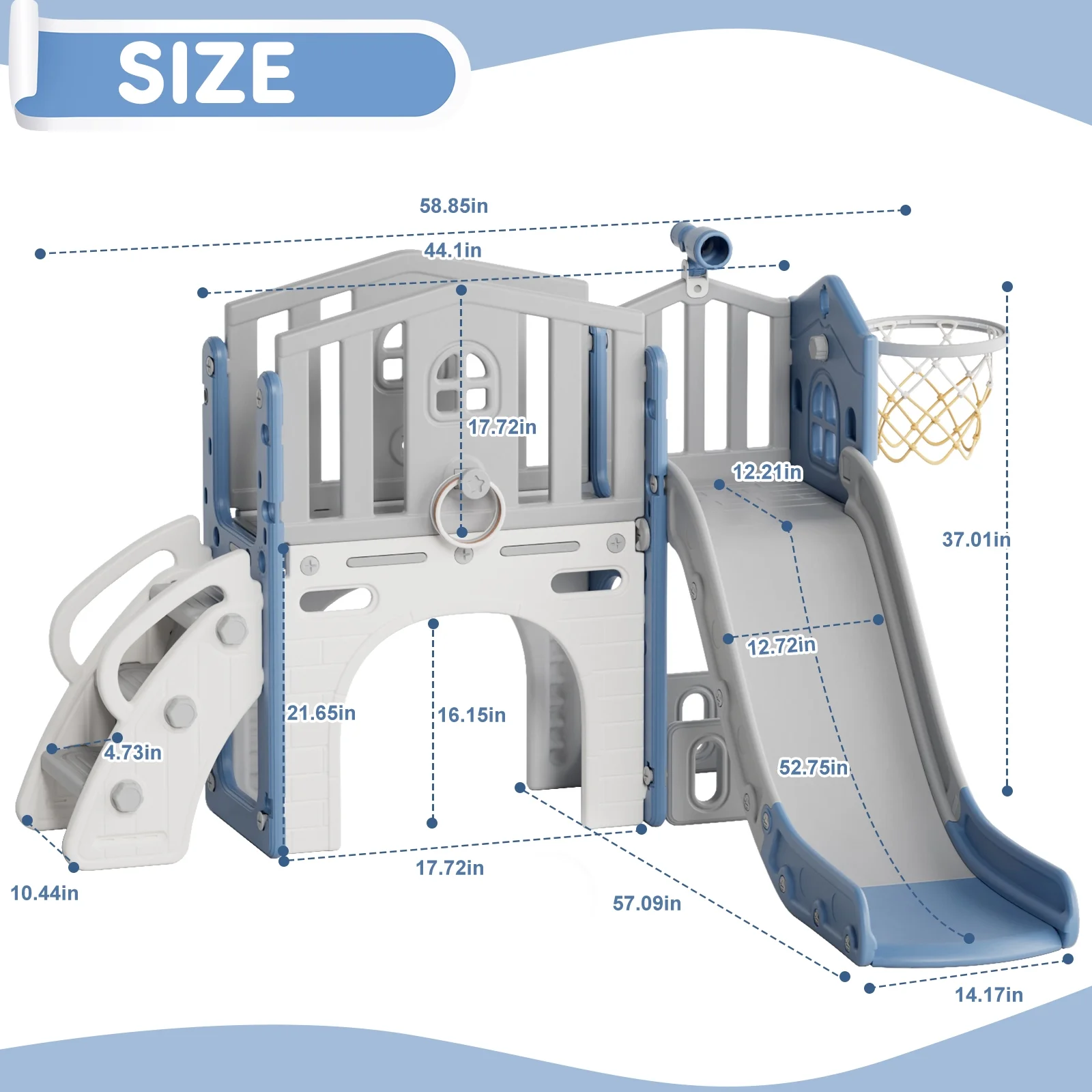 Korimefa 11-in-1 Toddler Slide Set with Golf, Basketball Hoop, Kids Slide for Toddlers Age 1-4, Climber Slip and Slides, Baby Outdoor Toys - Image 28