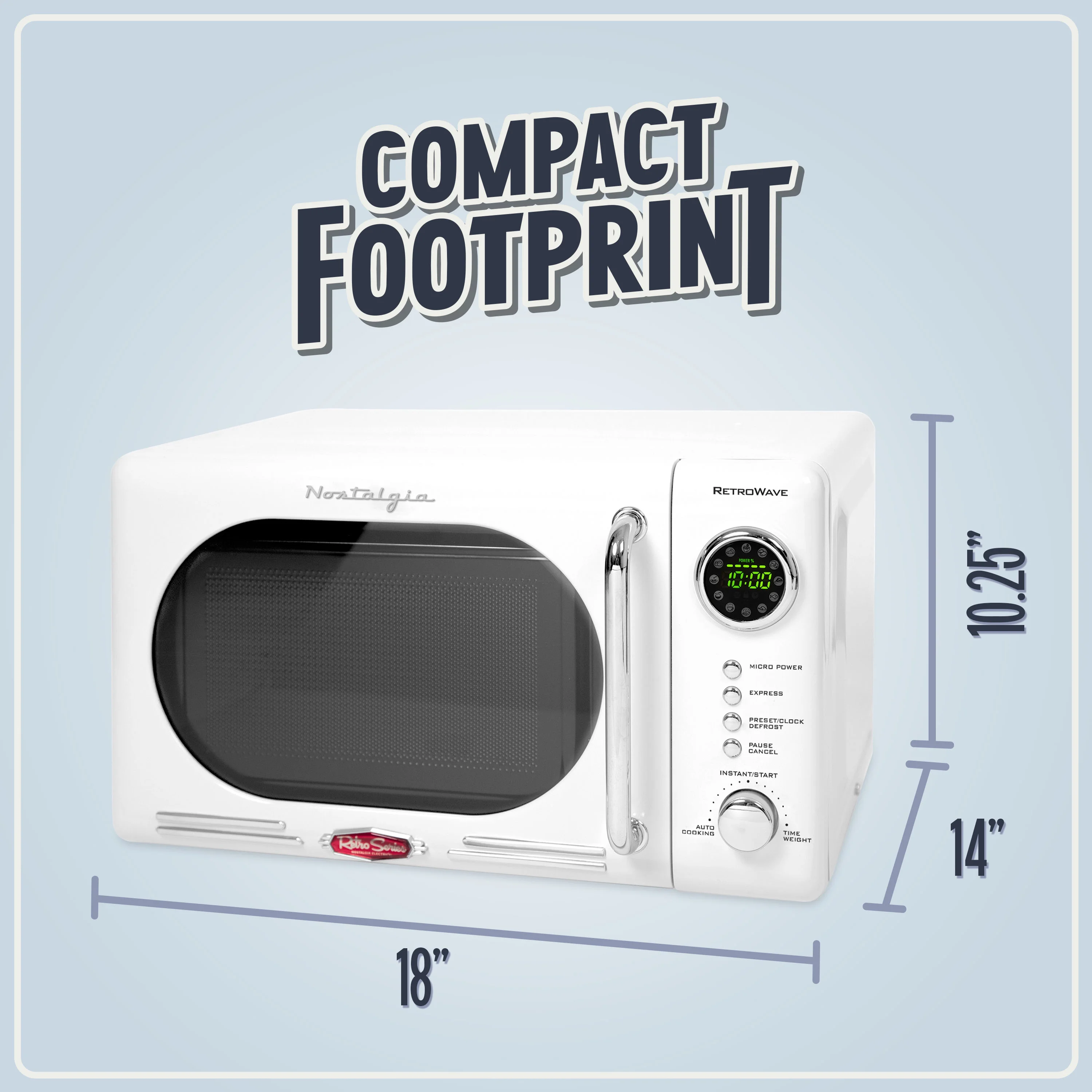 Nostalgia Retro Compact Countertop Microwave Oven - 0.7 Cu. Ft. - 700-Watts with LED Digital Display - Child Lock - Easy Clean Interior - Orange - Image 26