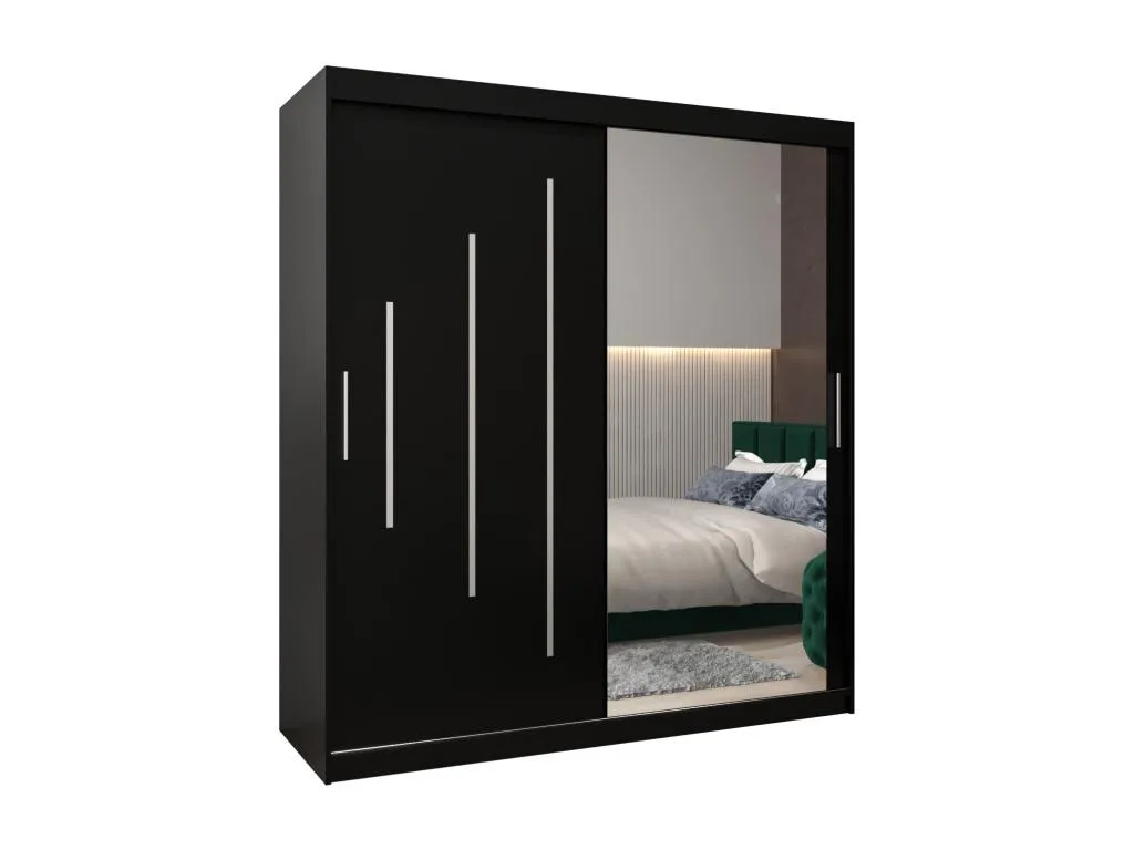 ARMARIO Hogarsens 2 DE PUERTAS CORREDERAS 200/180/62 2 puertas (negro/negro)