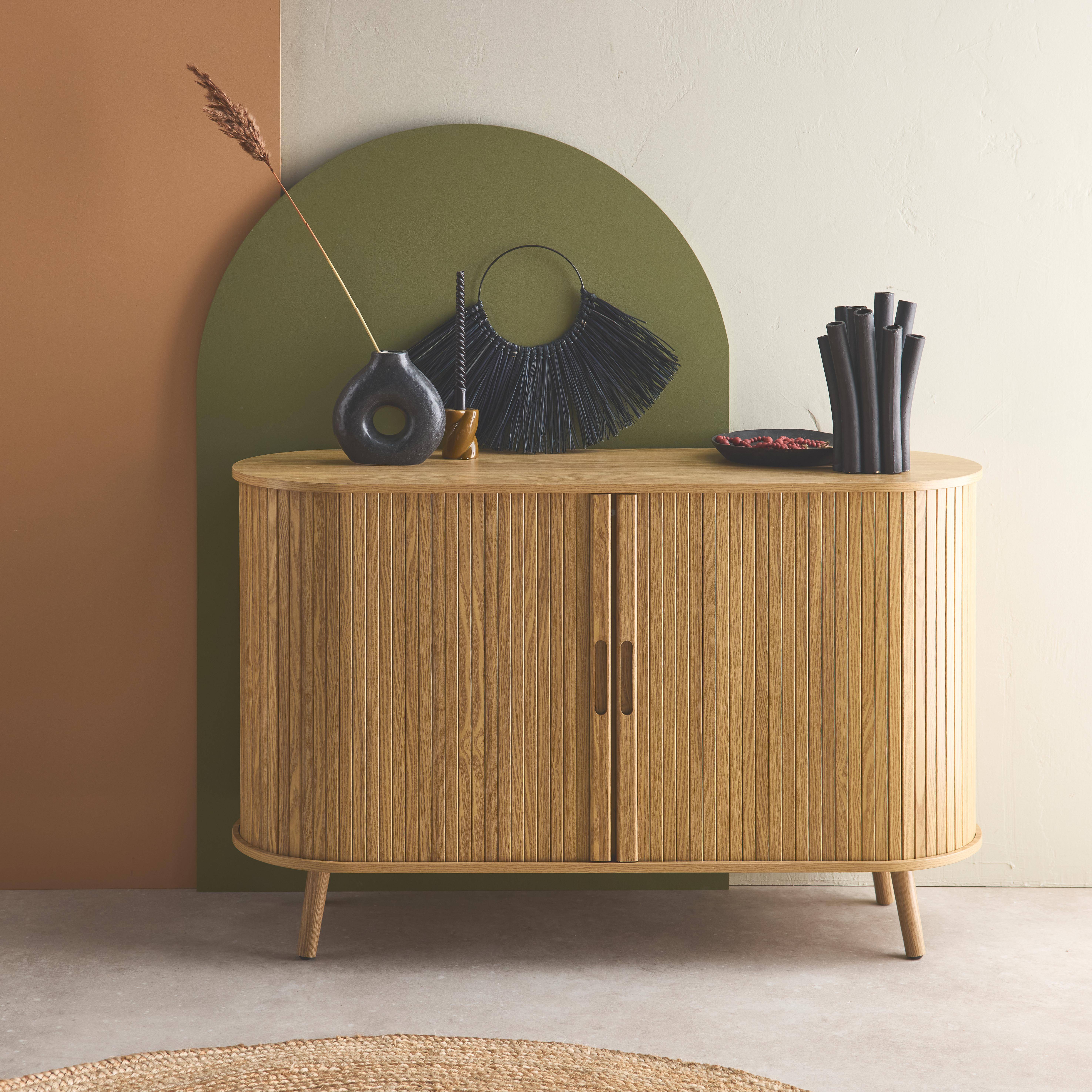 Legacy - Aparador escandinavo con 2 puertas correderas, 120cm