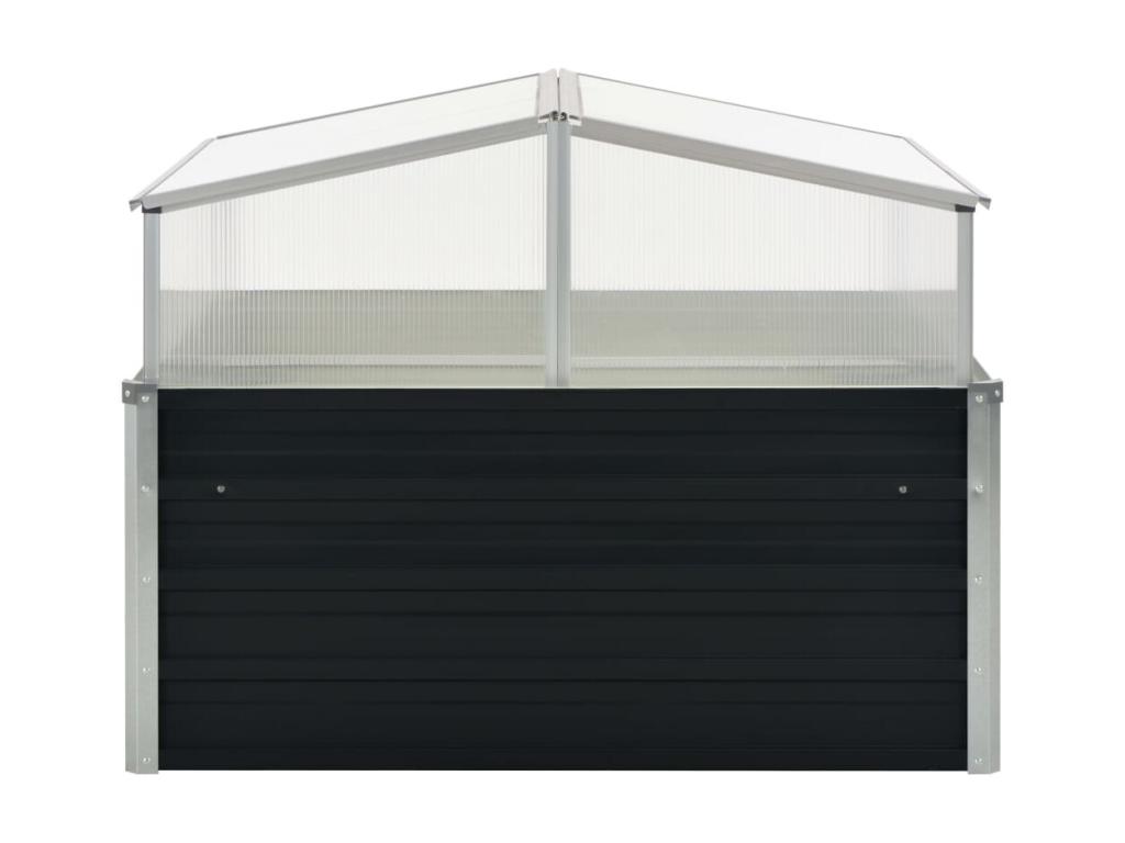 Invernadero de acero galvanizado gris antracita 100x100x77 cm