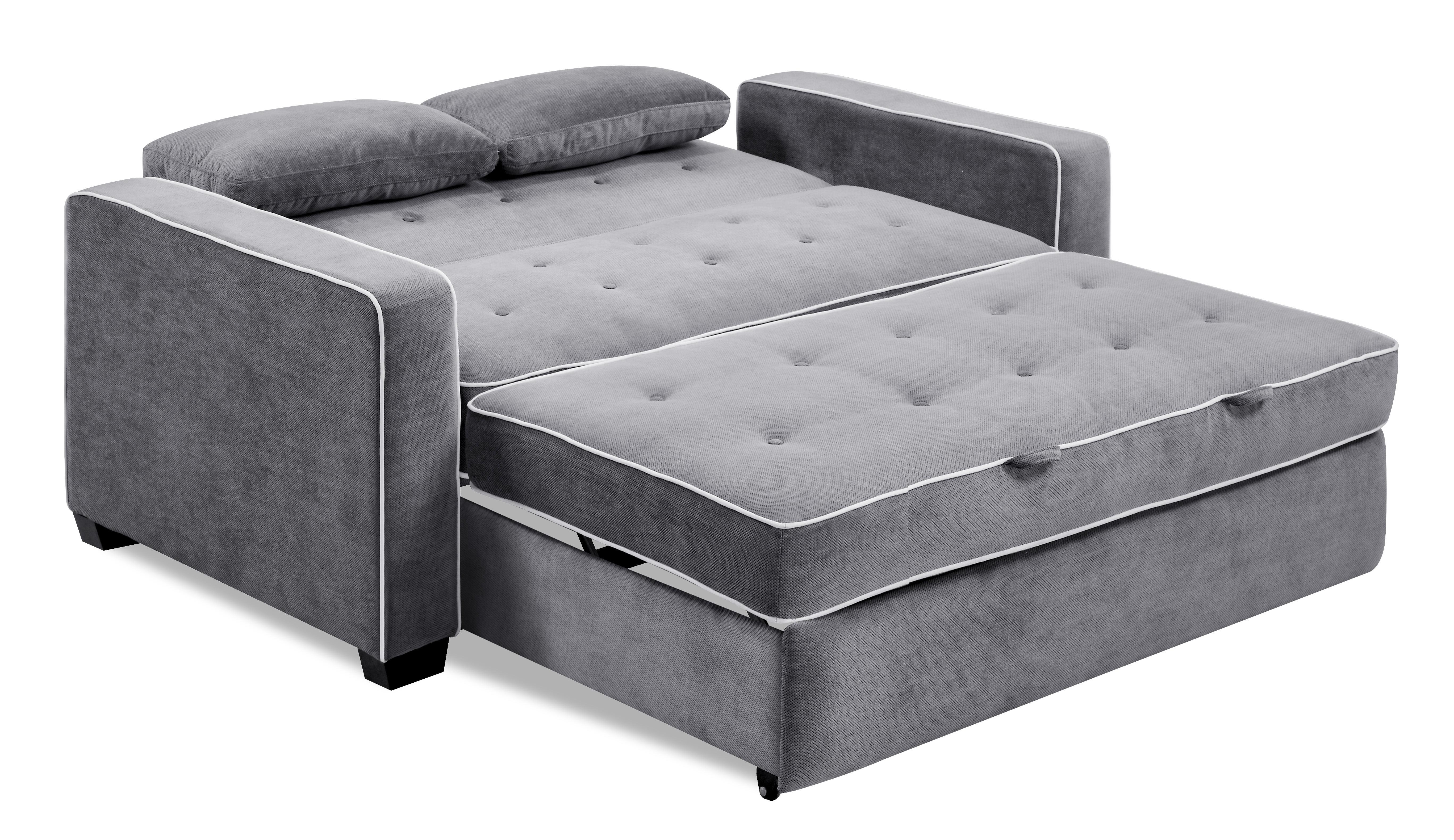Serta Dream Convertibles Monroe Modern Polyester Convertible Queen Sofa Bed with Pillows Grey - Image 17