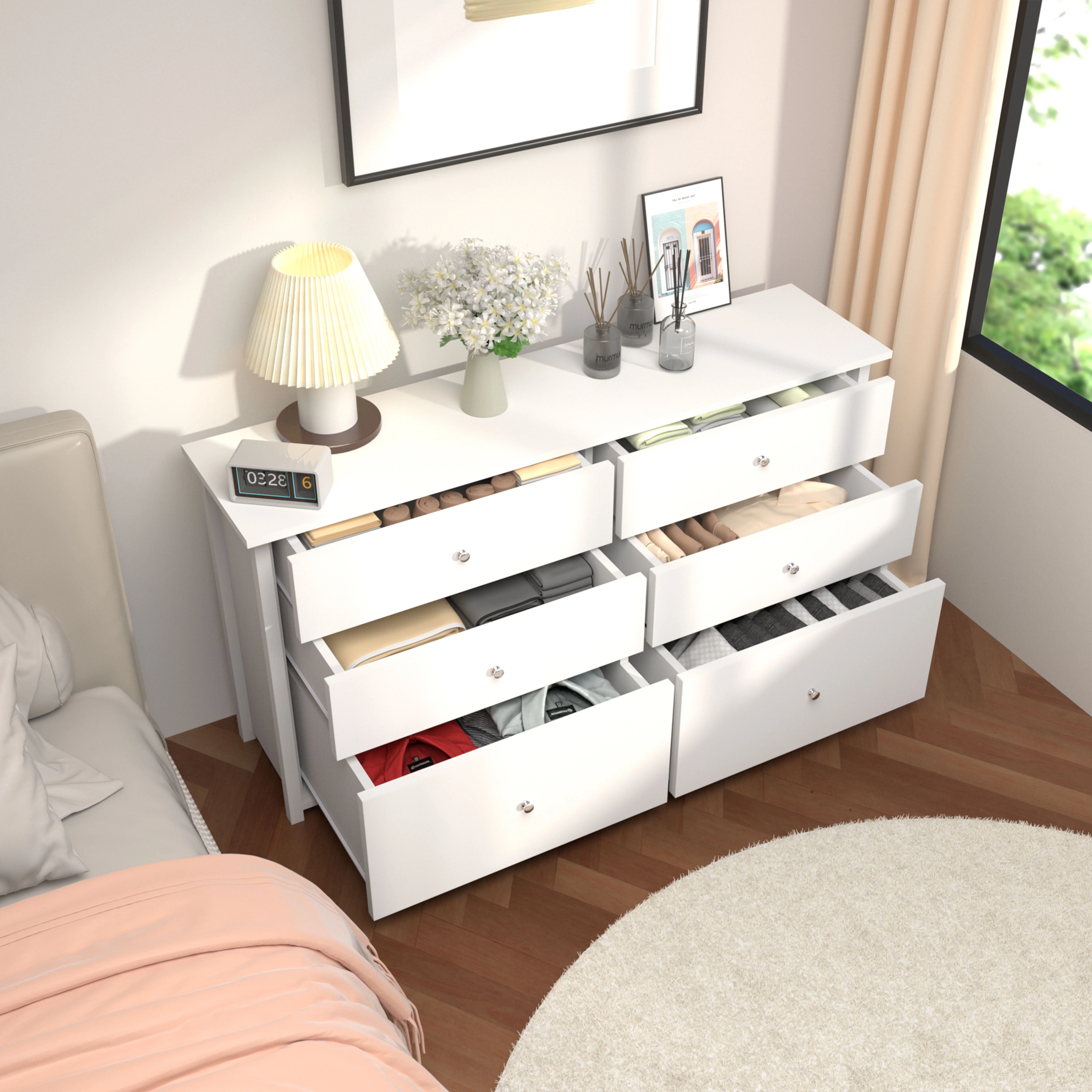 VEIKOUS Oversized 5-Drawer Dresser Chest, Large Storage Dresser for Bedroom Storage, Oak - Image 18
