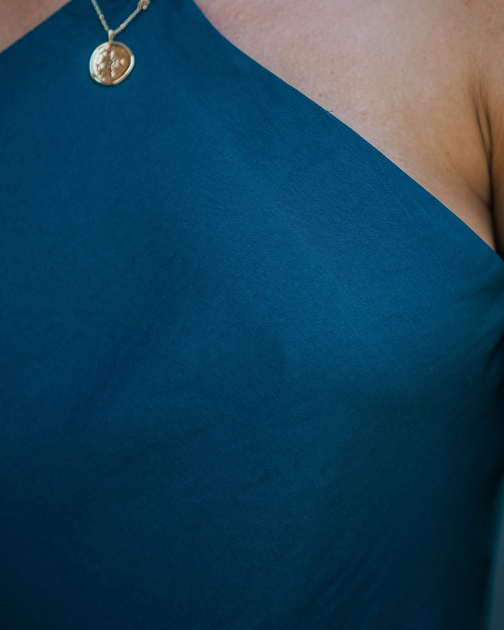 Luisa Satin Halter Midi Dress - Teal - FINAL SALE - Se7enfashion