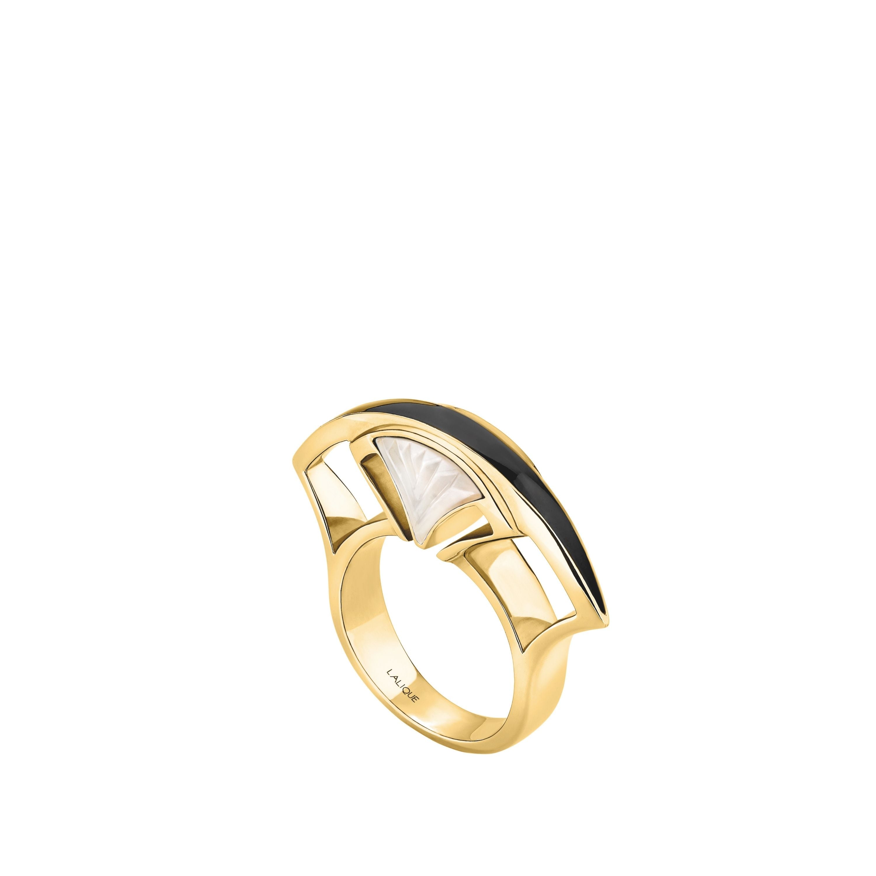 BAGUE LARCADE - CRISTAL INCOLORE, PLAQUÉ OR JAUNE 18 CARATS