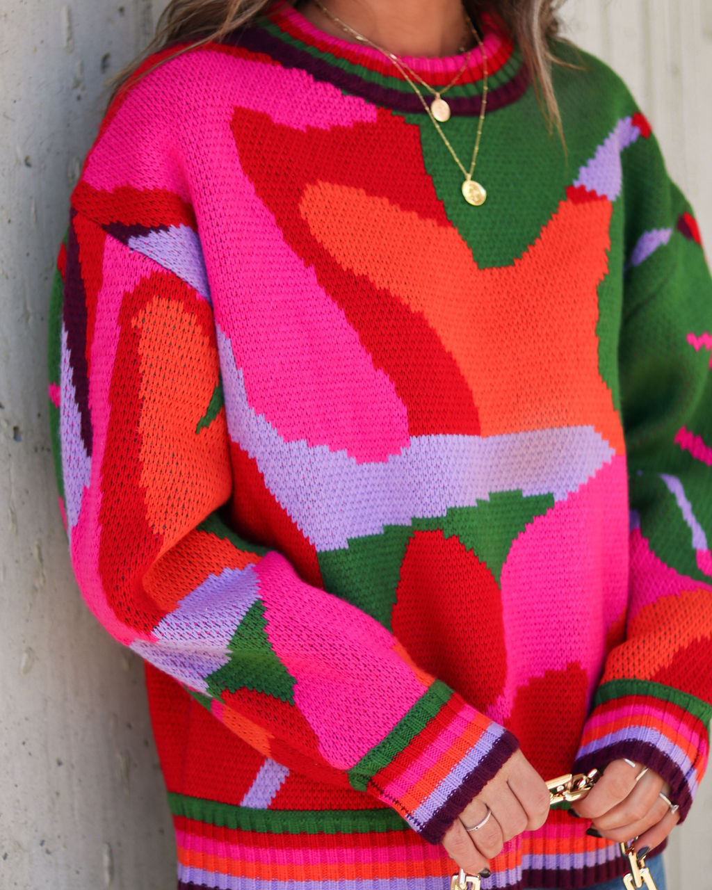 Girl From Rio Printed Knit Pullover Sweater - Se7enfashion