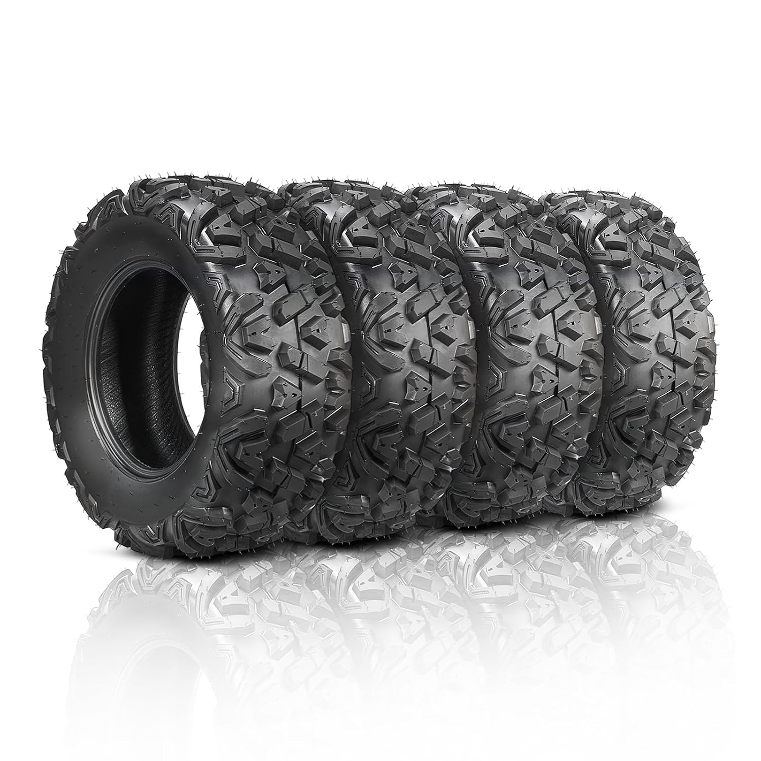 TUFFIOM Set of 4 ATV/UTV All-terrain Tires 25x8-12 Front 25x10-12 Rear, 6 PR, Tubeless - image 2