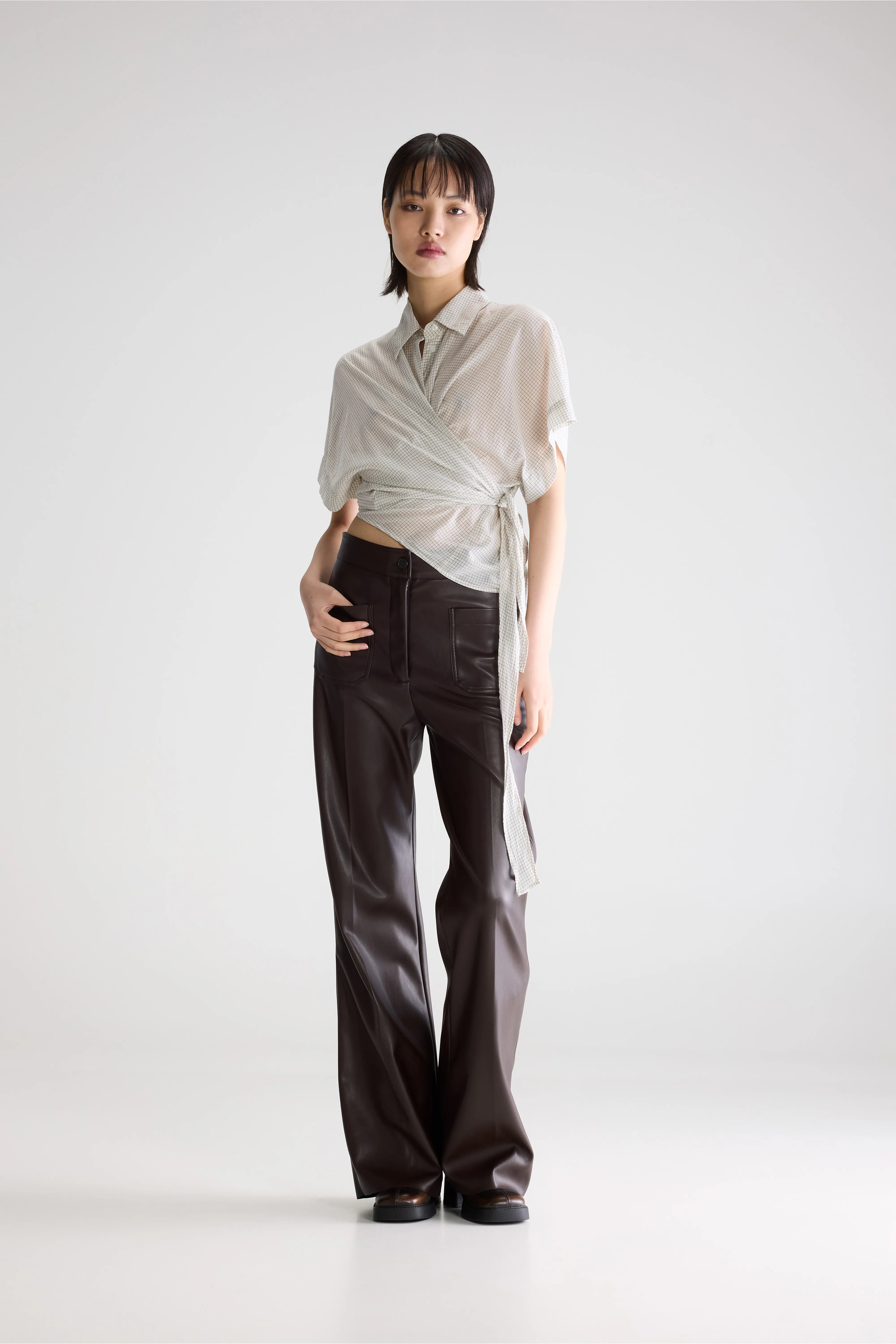 Bellerose Coral tie-up blouse (261 / W / CHECK E)