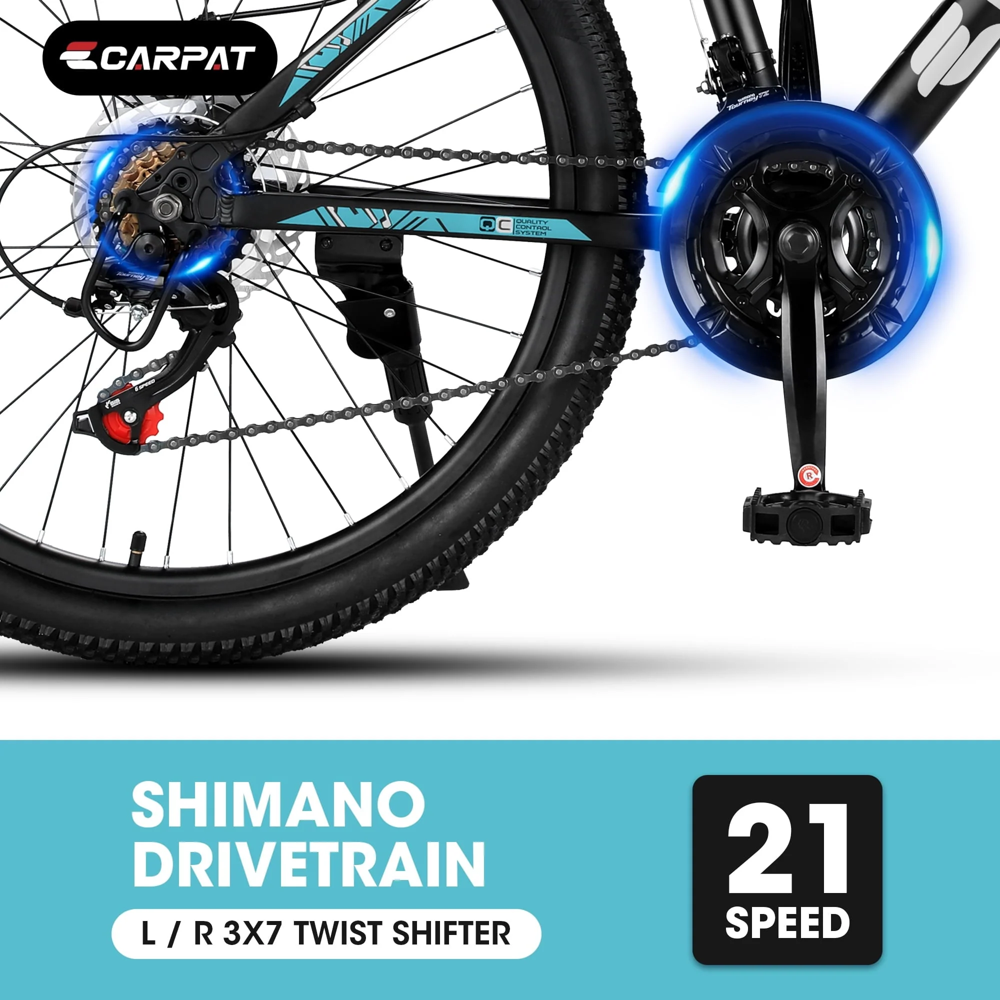 26" Mountain Bike, Aluminum Mountain Bike for Adult with Disc Brakes & Suspension - Image 3