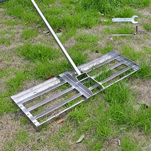 Scalebeard Lawn Leveling Rake-7 ft Level Lawn Tool / Soil Lawn Rake Stainless Steel Leveling Rake Landscape Rake with Handle for Garden Backyard