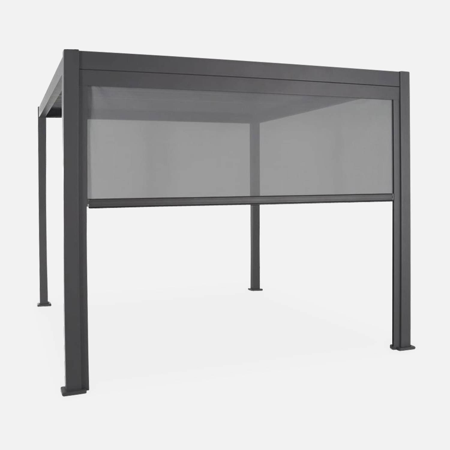 Triomphe 3x4m + accesorio - Pérgola bioclimática 3x4m con toldo vertical de 3m
