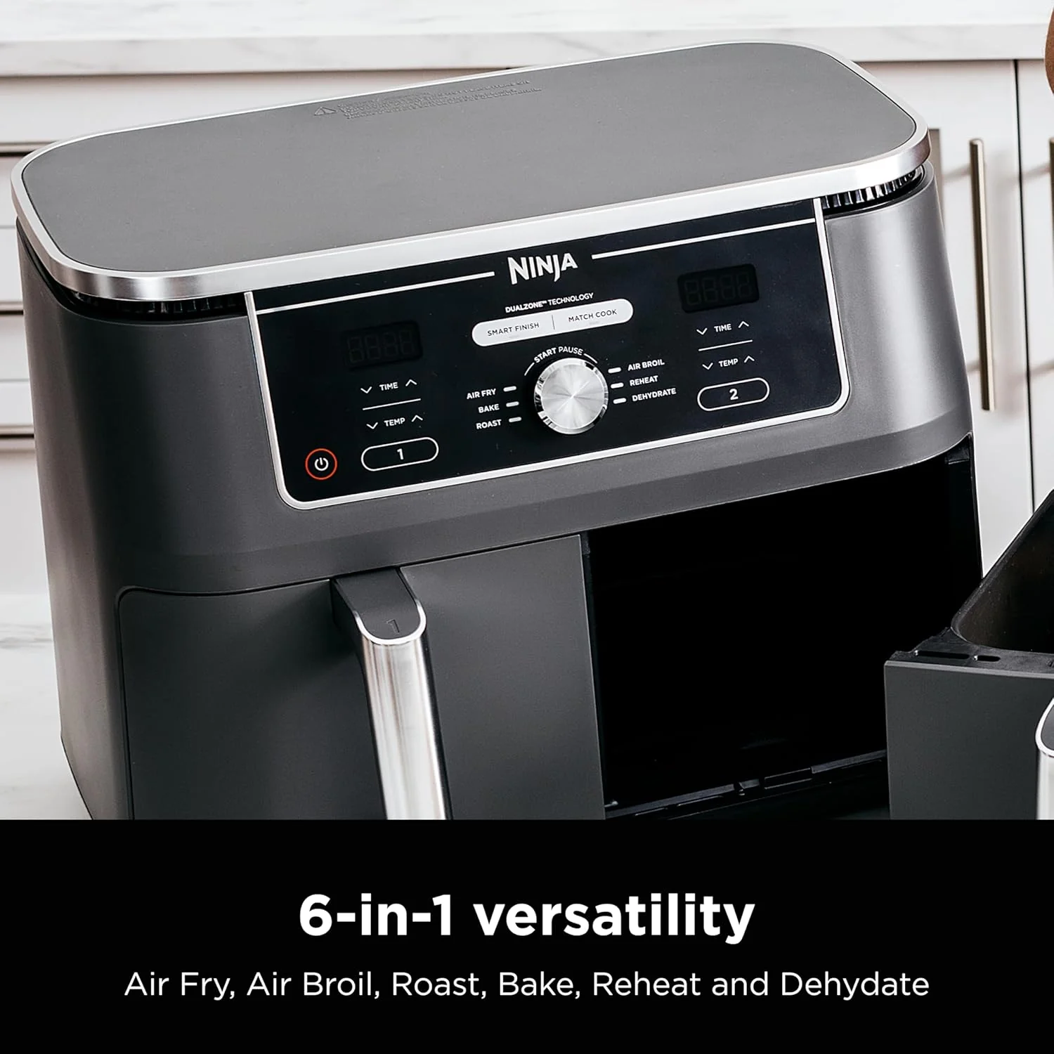 Ninja Foodi 6-in-1 FlexBasket Air Fryer with 7-Quart MegaZone and Basket Divider