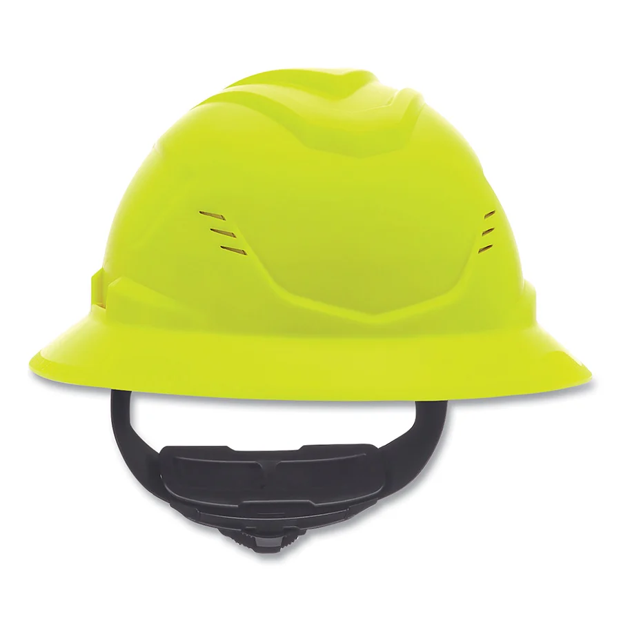 MSA VGard C1 Hard Hat, Fas-Trac III 4 Point Ratchet, Vented, Hi-Viz Yellow Green - KTF Painting Interior Exterior