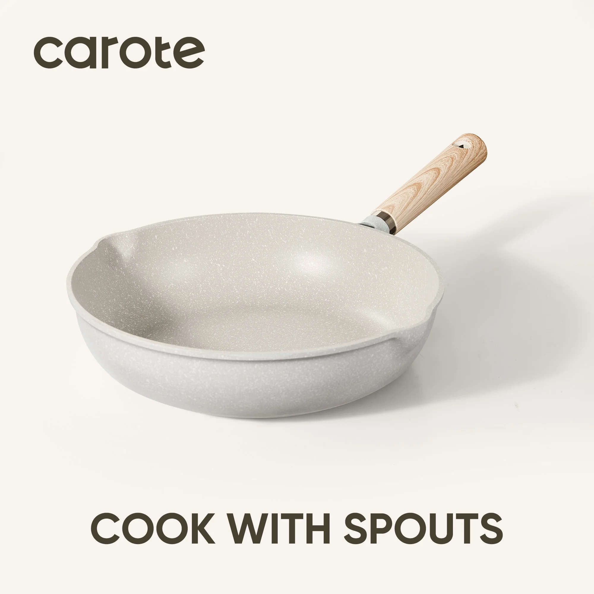 Carote Nonstick Cookware Set 21-Piece,Kitchen Pots and Pans Set,Stay-Cool Handles, Induction Compatible,Cookware Set for RV and Camping,Beige - Image 6